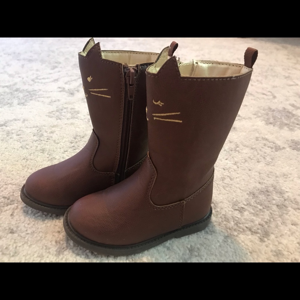 Carters Brown Kitty Cat Boots - Size 6 (Toddler)